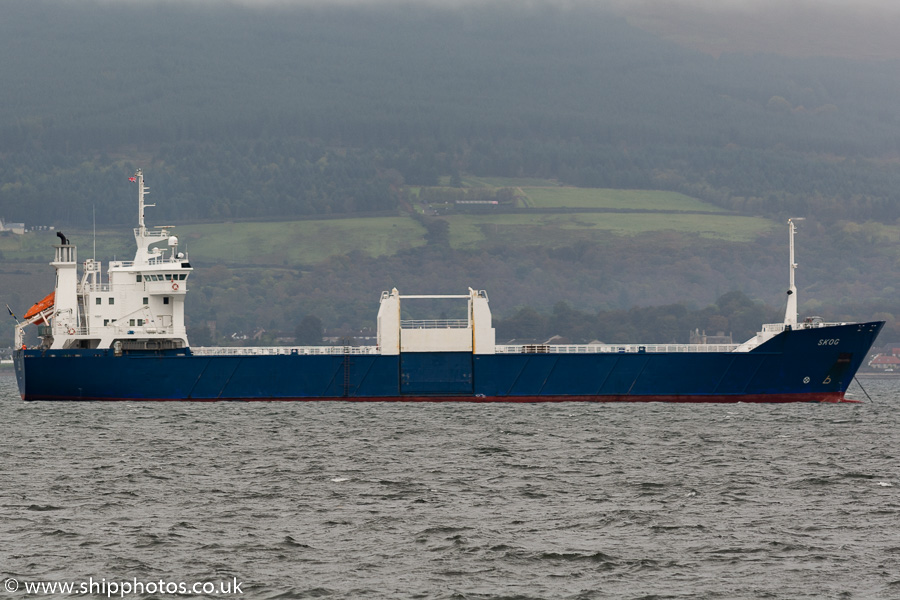 Photograph of the vessel  Skog pictured at anchor at the Tail o' the Bank, Greenock on 11th October 2016