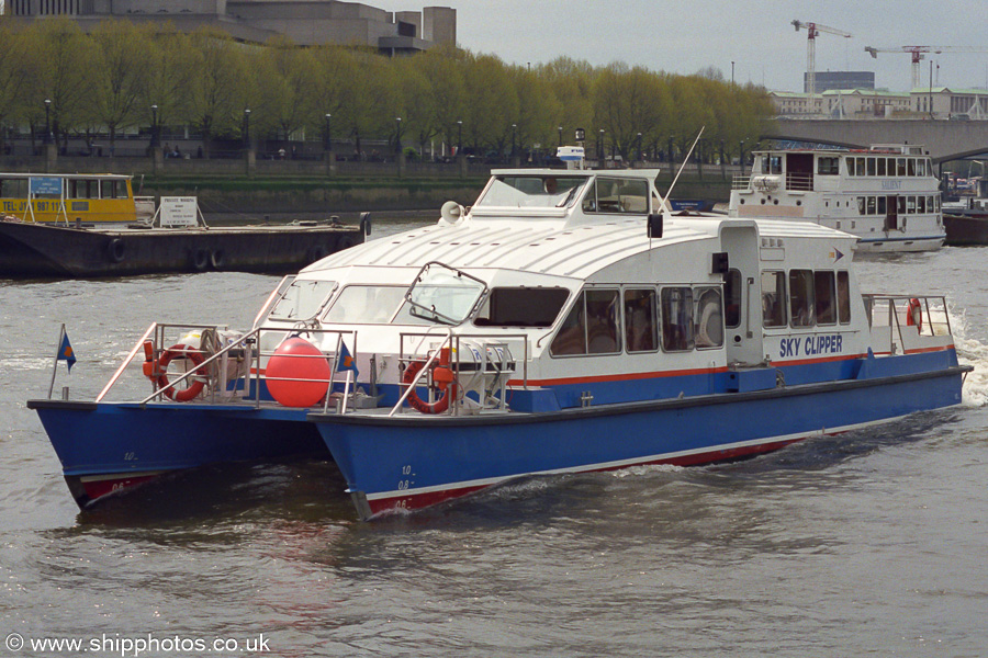 Photograph of the vessel  Sky Clipper pictured in London on 22nd April 2002