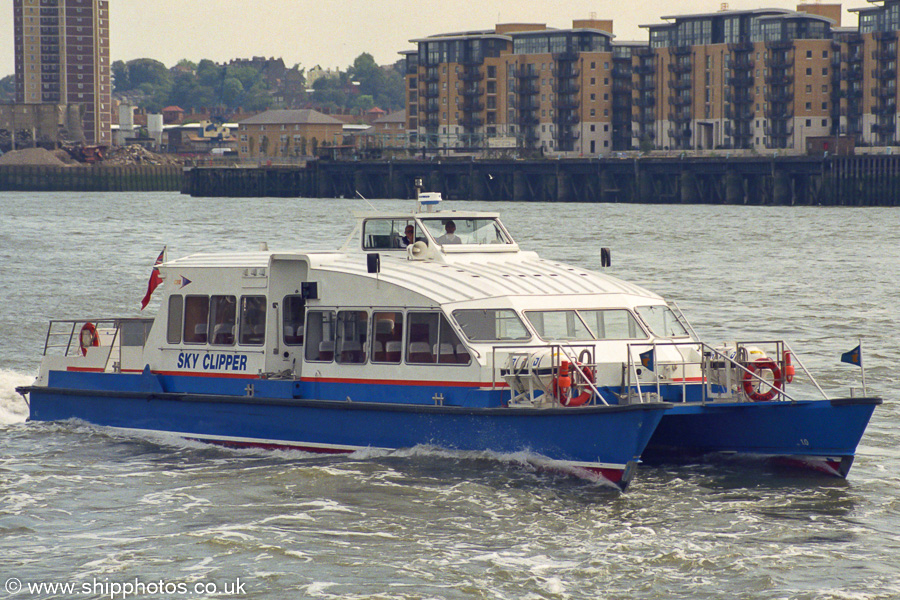 Photograph of the vessel  Sky Clipper pictured in London on 3rd September 2002