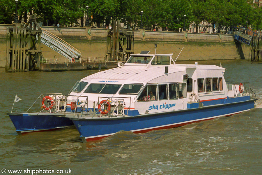Photograph of the vessel  Sky Clipper pictured in London on 16th July 2005