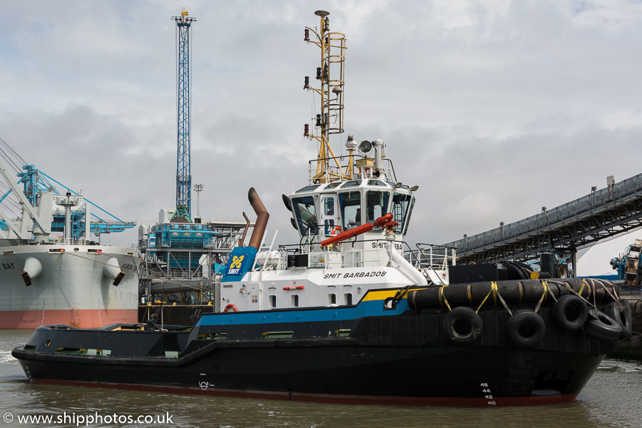 Photograph of the vessel  Smit Barbados pictured in Gladstone Dock, Liverpool on 20th June 2015
