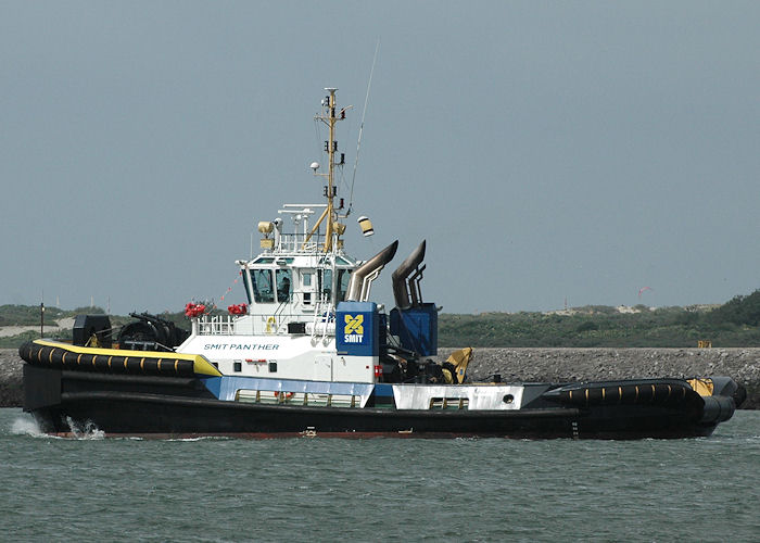 Photograph of the vessel  Smit Panther pictured on the Calandkanaal, Europoort on 20th June 2010