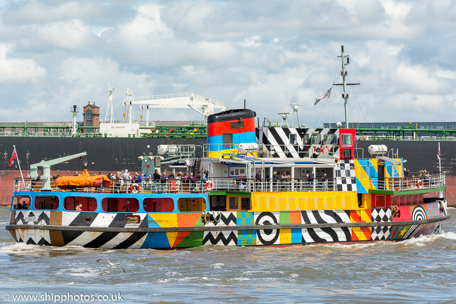 Photograph of the vessel  Snowdrop pictured departing Seacombe on 21st June 2015