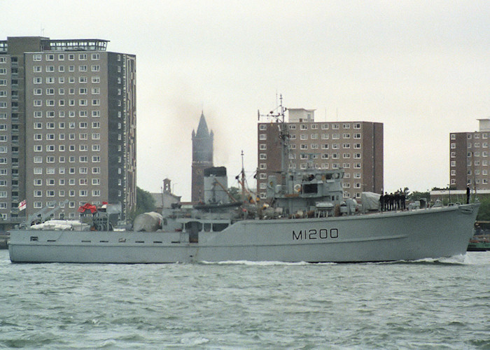 Photograph of the vessel HMS Soberton pictured arriving in Portsmouth Harbour on 10th July 1988