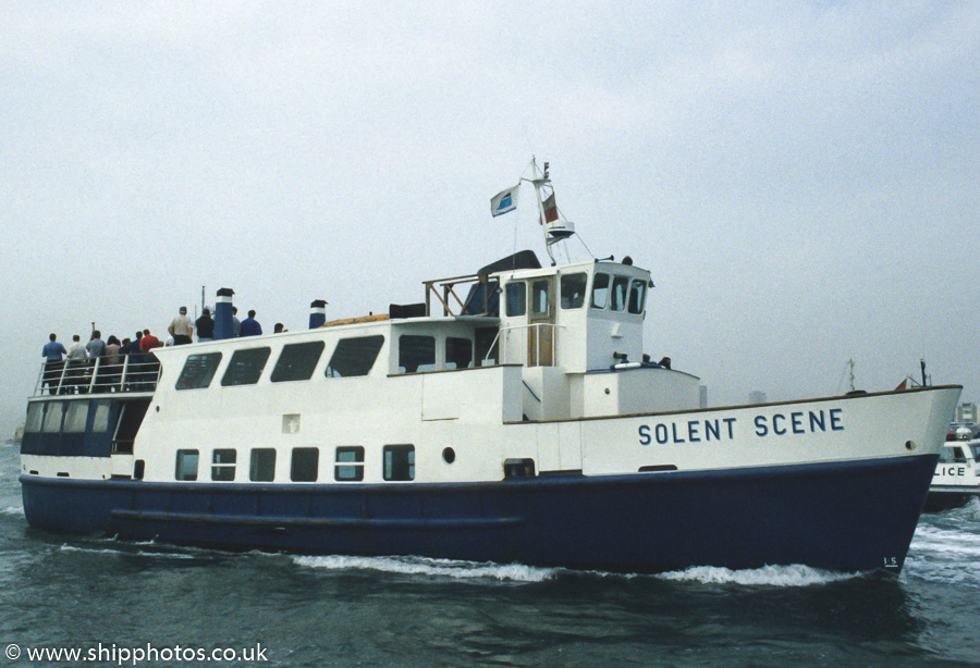 Photograph of the vessel  Solent Scene pictured in Portsmouth Harbour on 8th July 1989