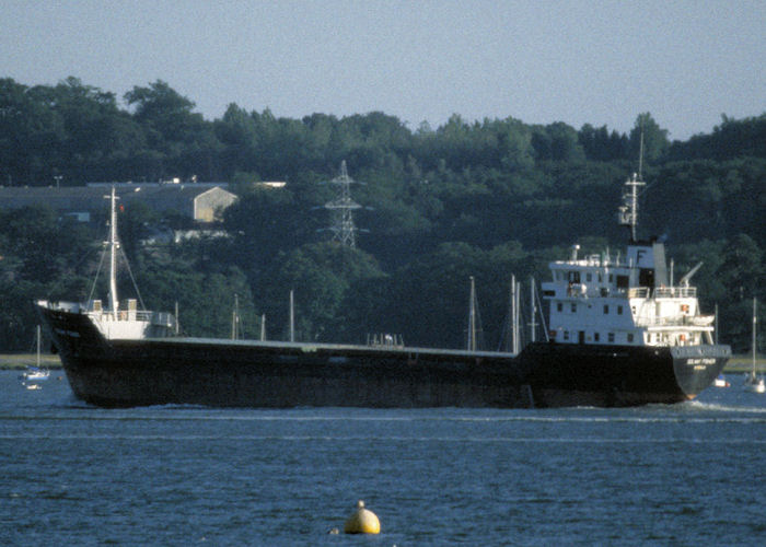 Photograph of the vessel  Solway Fisher pictured departing Southampton on 14th August 1997