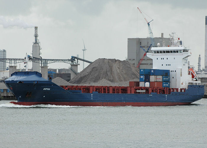 Photograph of the vessel  Sophia pictured passing Vlaardingen on 19th June 2010
