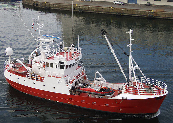 Photograph of the vessel  Sotra pictured departing Bergen on 5th May 2008