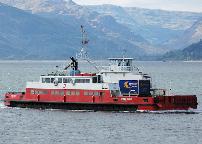 Photograph of the vessel  Sound of Scalpay pictured arriving at McInroy's Point, Gourock on 7th May 2010