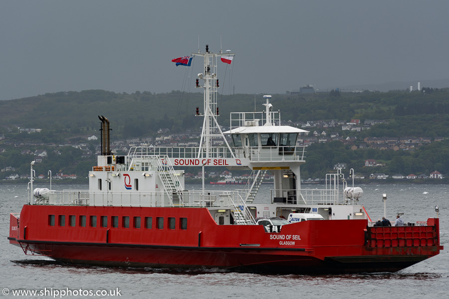 Photograph of the vessel  Sound of Seil pictured approaching Dunoon on 6th June 2015