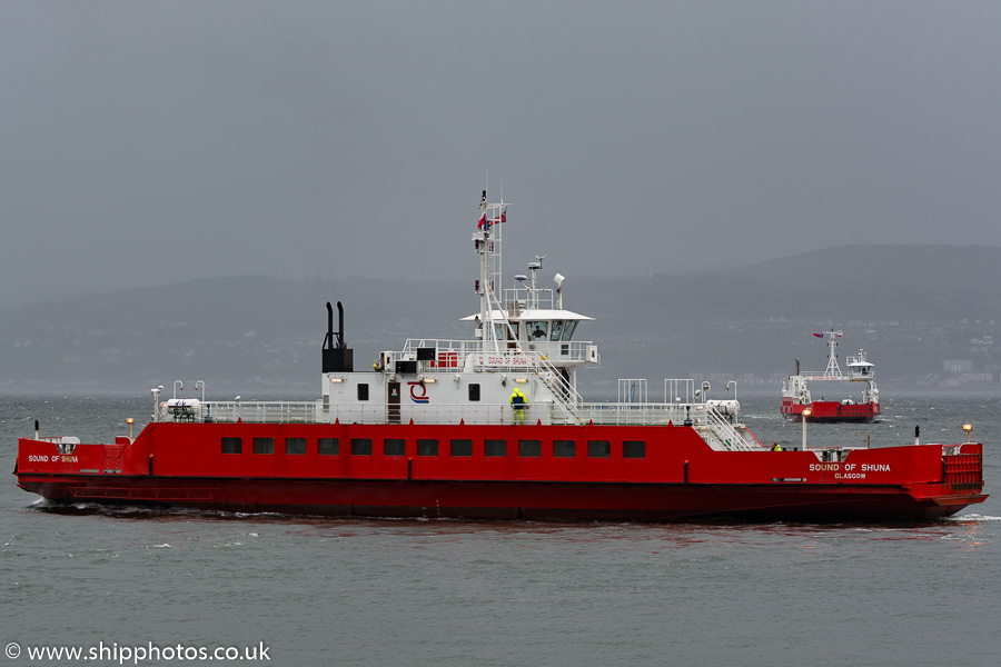 Photograph of the vessel  Sound of Shuna pictured approaching Dunoon on 6th June 2015