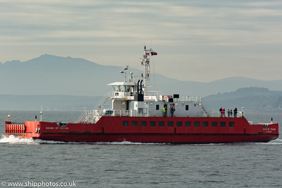 Photograph of the vessel  Sound of Shuna pictured departing Dunoon on 19th October 2015