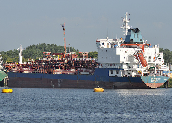 Photograph of the vessel  SP Aachen pictured in Waalhaven, Rotterdam on 26th June 2011