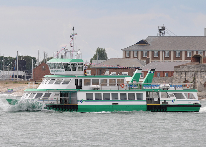 Photograph of the vessel  Spirit of Portsmouth pictured departing Portsmouth Harbour on 21st July 2012
