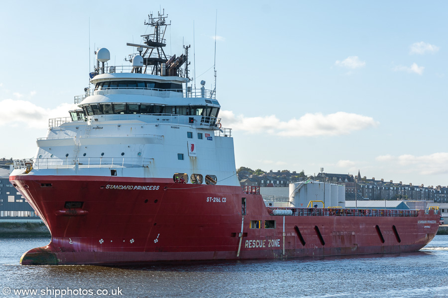 Photograph of the vessel  Standard Princess pictured departing Aberdeen on 15th October 2021