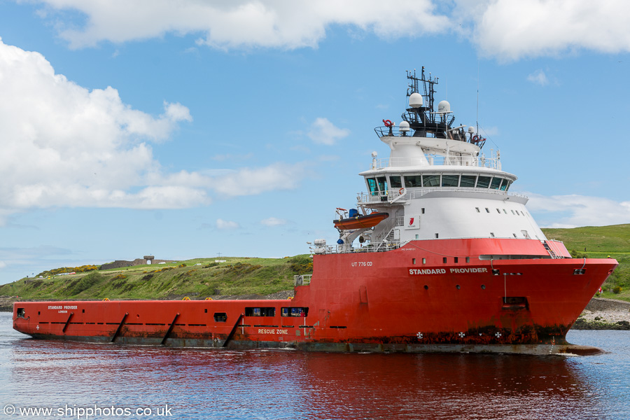 Photograph of the vessel  Standard Provider pictured arriving at Aberdeen on 28th May 2019
