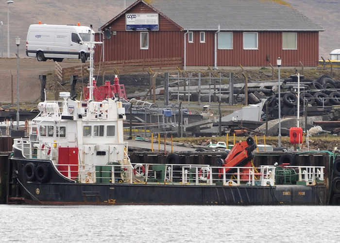 Photograph of the vessel  Stanes Moor pictured at Sella Ness on 11th May 2013