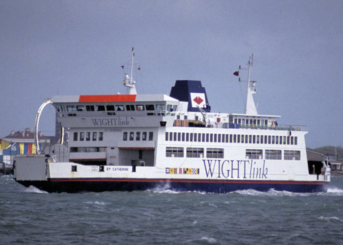 Photograph of the vessel  St. Catherine pictured approaching Portsmouth Harbour on 9th May 1992