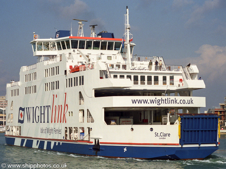 Photograph of the vessel  St. Clare pictured departing Portsmouth on 22nd September 2001