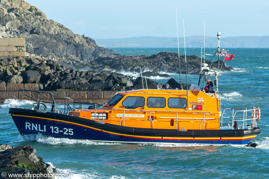 Photograph of the vessel RNLB Stella and Humfrey Berkeley pictured entering Portpatrick Harbour on 30th March 2024