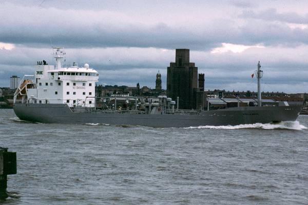 Photograph of the vessel  Stella Wega pictured on the River Mersey on 19th June 1999