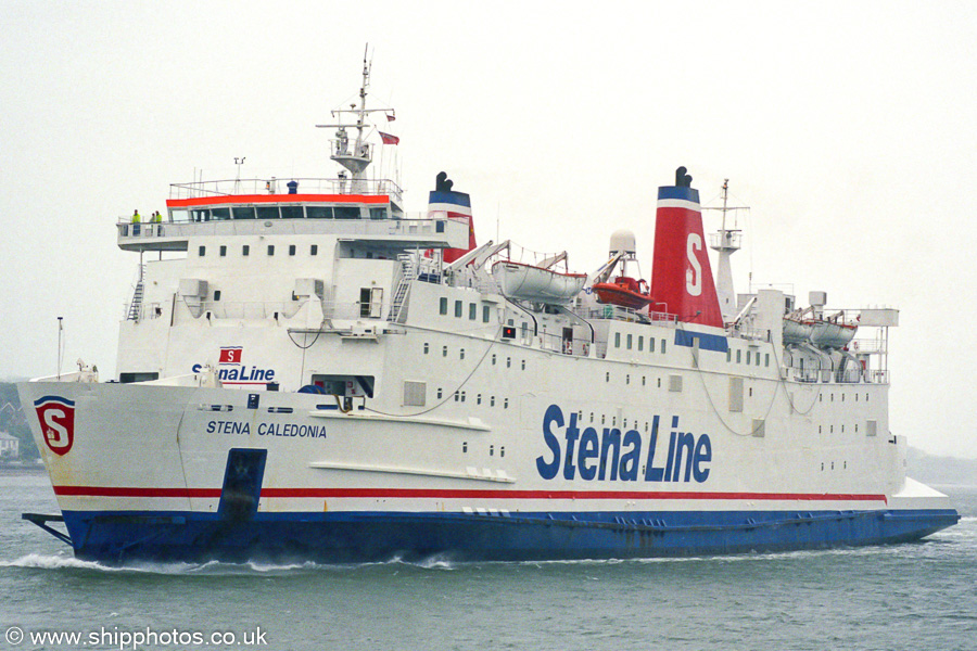 Photograph of the vessel  Stena Caledonia pictured arriving at Stranraer on 17th August 2002