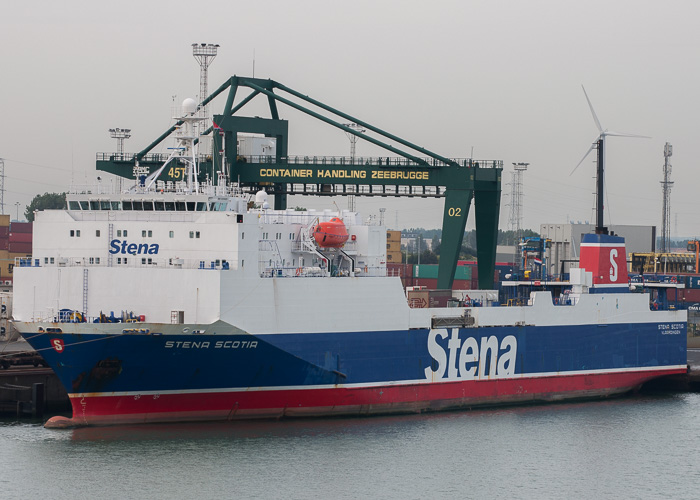 Photograph of the vessel  Stena Scotia pictured at Zeebrugge on 19th July 2014