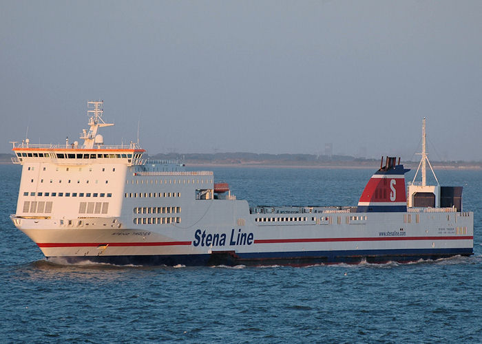 Photograph of the vessel  Stena Trader pictured departing Hoek van Holland on 21st June 2010