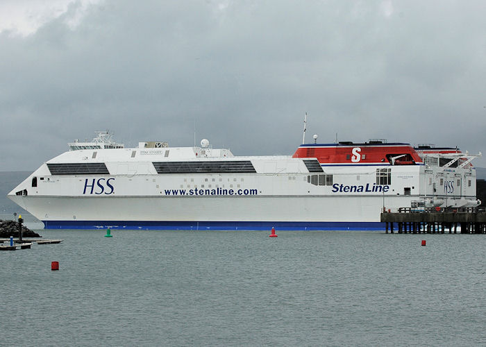 Photograph of the vessel  Stena Voyager pictured arriving at Stranraer on 12th March 2011