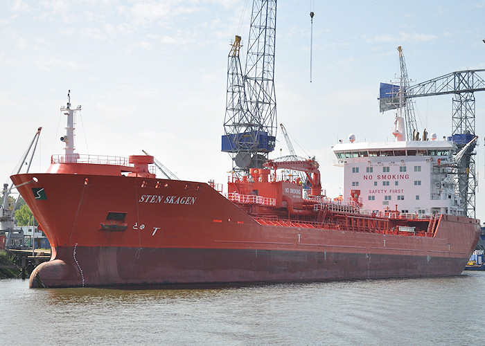 Photograph of the vessel  Sten Skagen pictured in Eemhaven, Rotterdam on 26th June 2011