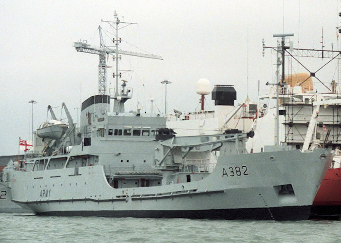 Photograph of the vessel HMAV St. George pictured in Portsmouth Naval Base on 10th July 1988