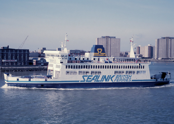 Photograph of the vessel  St. Helen pictured departing Portsmouth Harbour on 7th February 1988