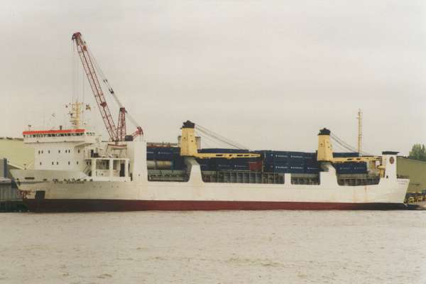 Photograph of the vessel  Stig Gorthon pictured at Convoy's Wharf, Deptford on 24th April 1998