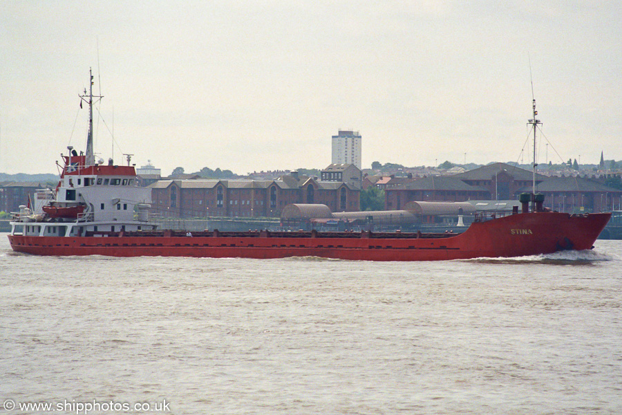 Photograph of the vessel  Stina pictured on the River Mersey on 27th July 2002