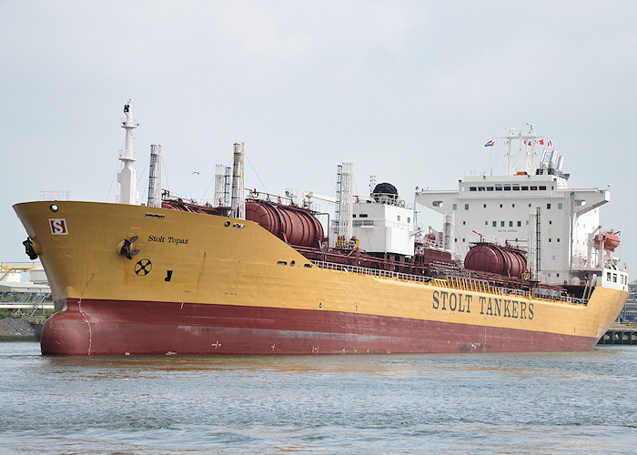 Photograph of the vessel  Stolt Topaz pictured arriving in Chemiehaven, Botlek, Rotterdam on 26th June 2011
