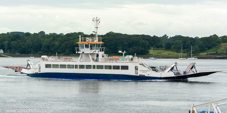 Photograph of the vessel  Strangford II pictured approaching Portaferry on 29th June 2023