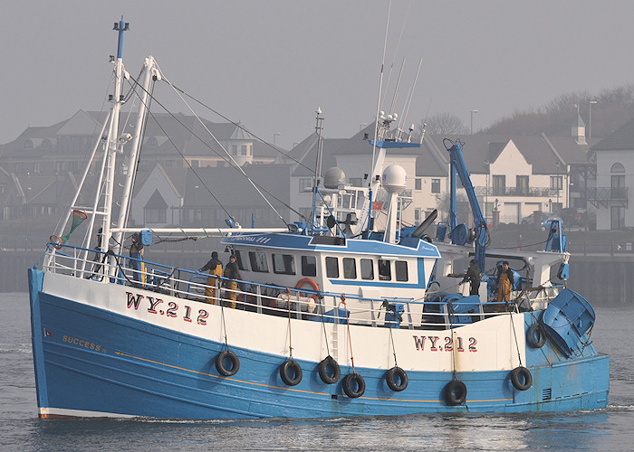 Photograph of the vessel fv Success III pictured arriving at the Fish Quay, North Shields on 24th March 2012