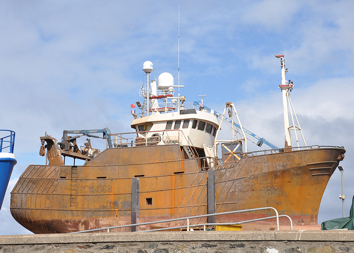 Photograph of the vessel fv Surmount pictured undergoing refit at Macduff on 15th April 2012