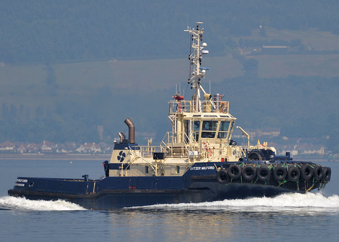 Photograph of the vessel  Svitzer Milford pictured passing Greenock on 20th July 2013