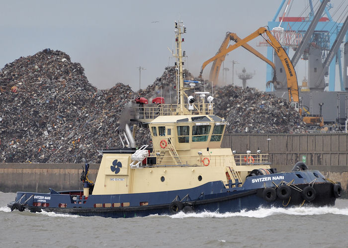 Photograph of the vessel  Svitzer Nari pictured at Liverpool on 22nd June 2013