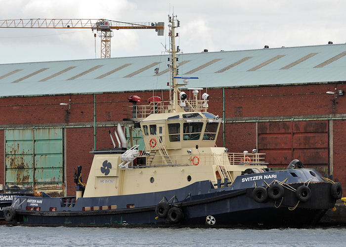 Photograph of the vessel  Svitzer Nari pictured in Liverpool Docks on 22nd June 2013