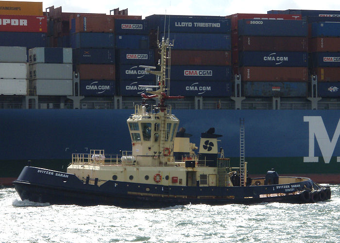 Photograph of the vessel  Svitzer Sarah pictured at Southampton on 22nd June 2008