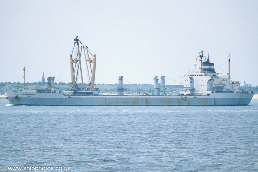 Photograph of the vessel  Tabuk pictured on the Westerschelde passing Vlissingen on 21st June 2002