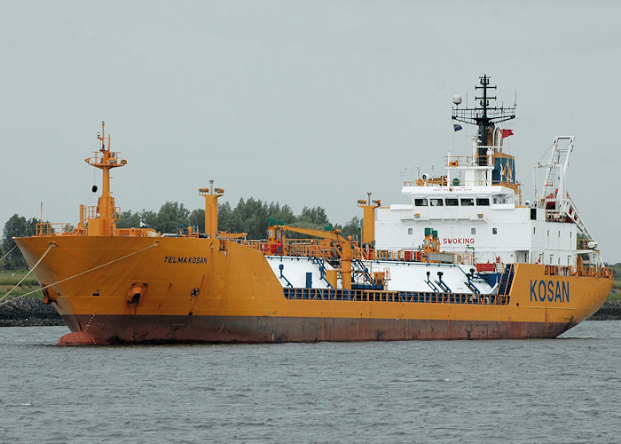 Photograph of the vessel  Telma Kosan pictured on the Calandcanaal, Europoort on 20th June 2010