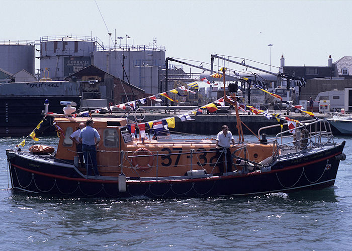 Photograph of the vessel RNLB The Hampshire Rose pictured arriving at Poole on 13th June 1992