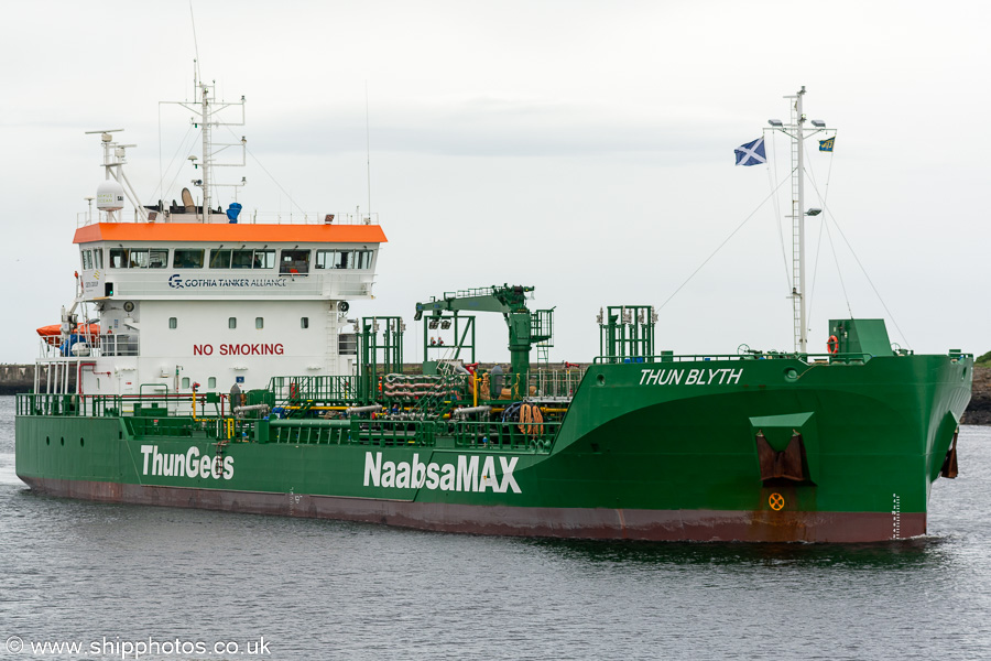 Photograph of the vessel  Thun Blyth pictured arriving at Aberdeen on 12th May 2022