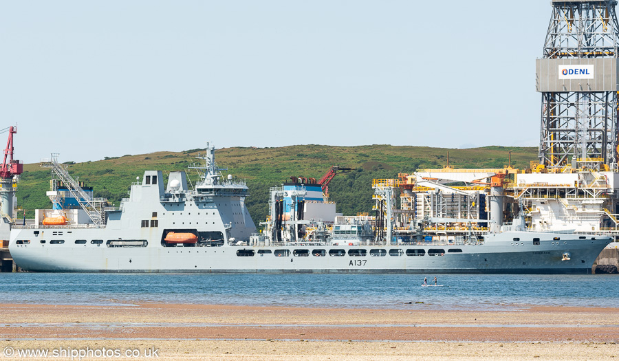 Photograph of the vessel RFA Tiderace pictured at Hunterston on 17th July 2021
