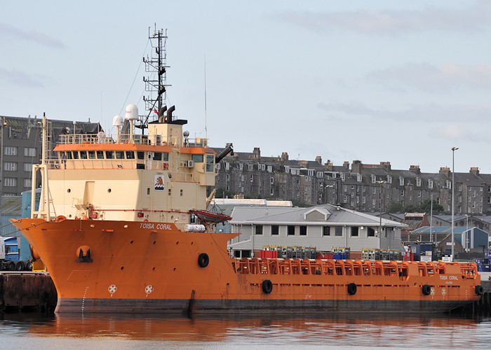 Photograph of the vessel  Toisa Coral pictured at Aberdeen on 15th September 2012