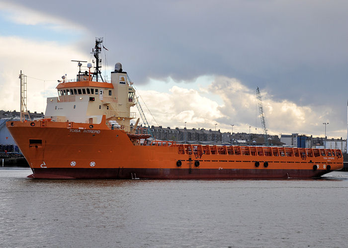 Photograph of the vessel  Toisa Intrepid pictured departing Aberdeen on 14th May 2013