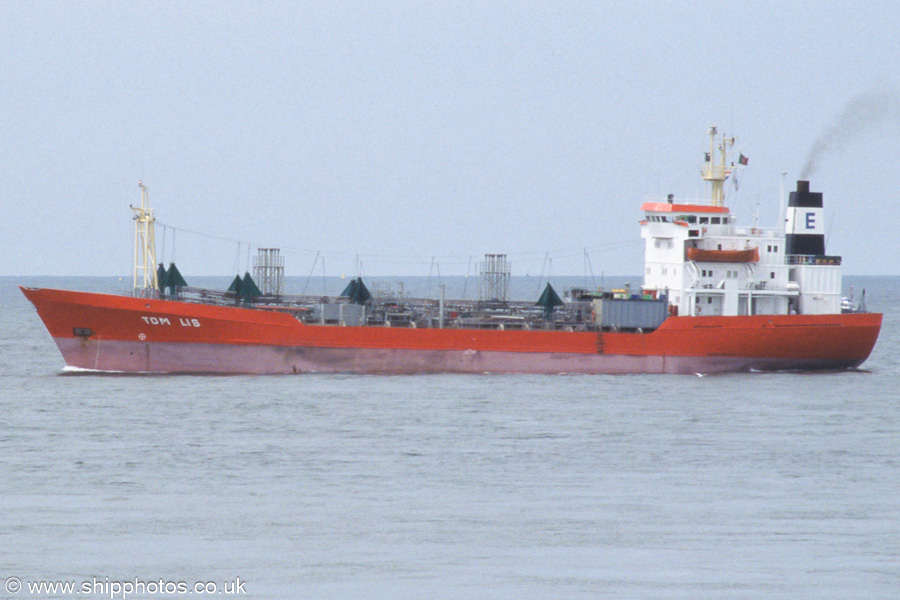Photograph of the vessel  Tom Lis pictured on the Westerschelde passing Vlissingen on 19th June 2002